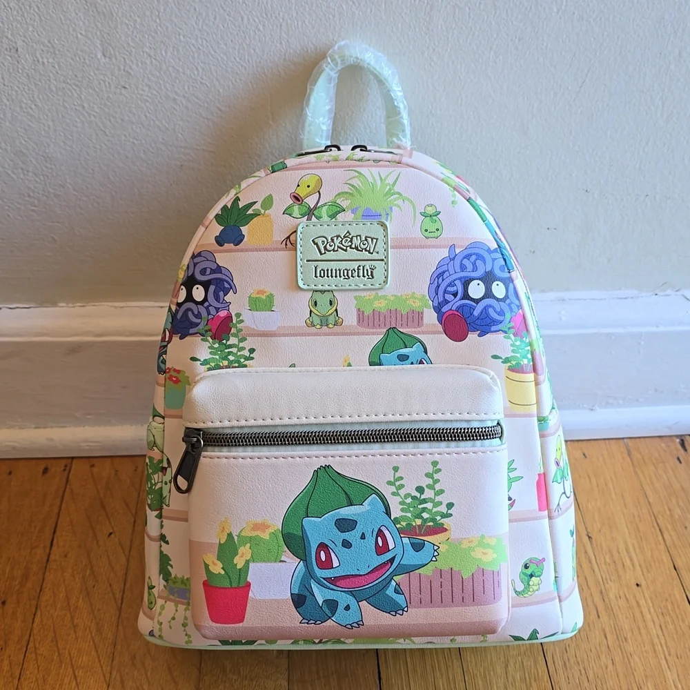 NWT, Loungefly Pokémon Plants Mini Backpack GameStop Exclusive - Picture 7 of 16